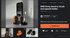 Venty Stand remix with brush and capsule holder